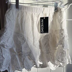 White Eyelet Skort